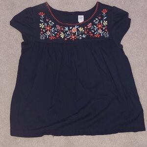 GAP Blue Cap Sleeve Embellished Blouse